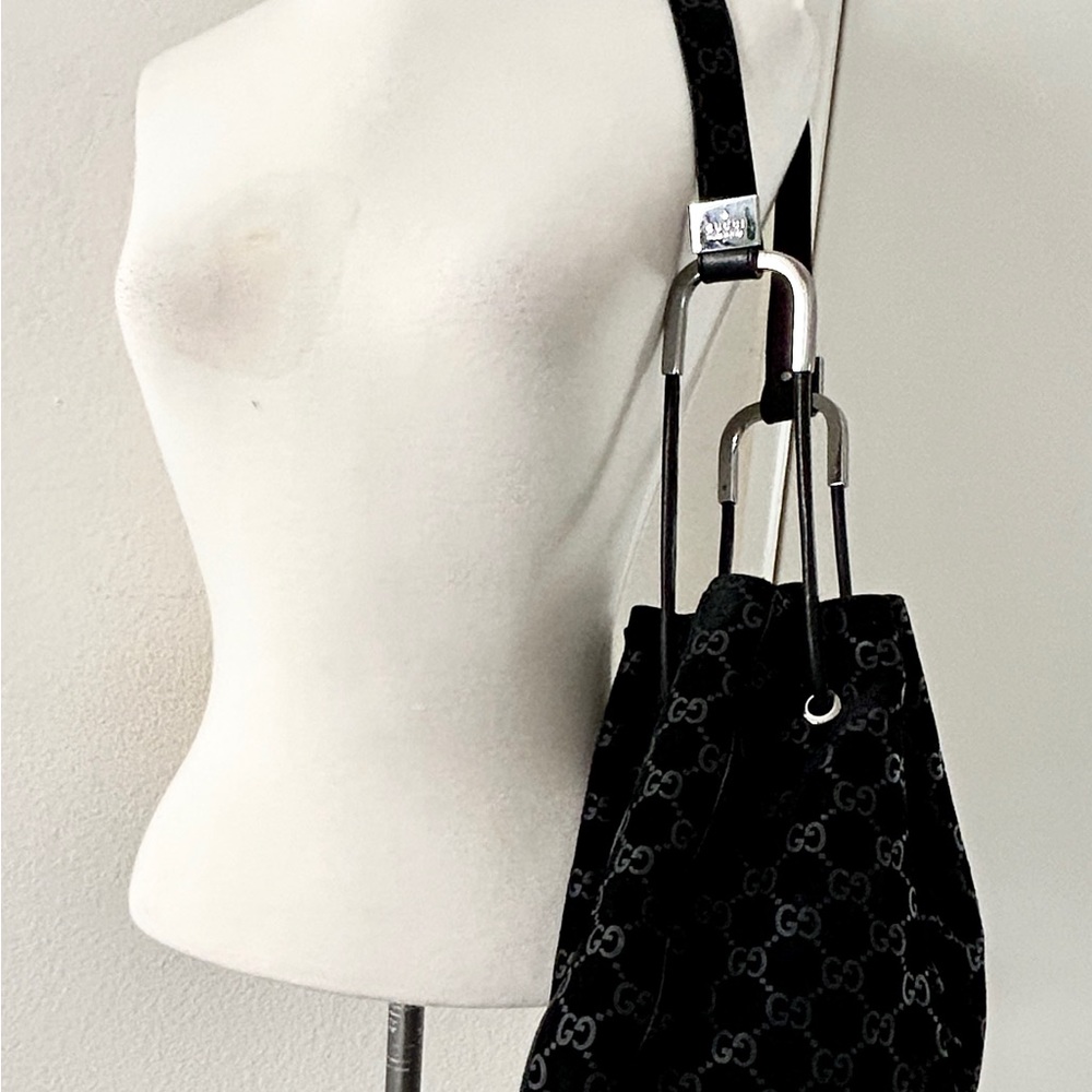 RARE Gucci vintage GG Suede shoulder bag - Picture 10 of 15